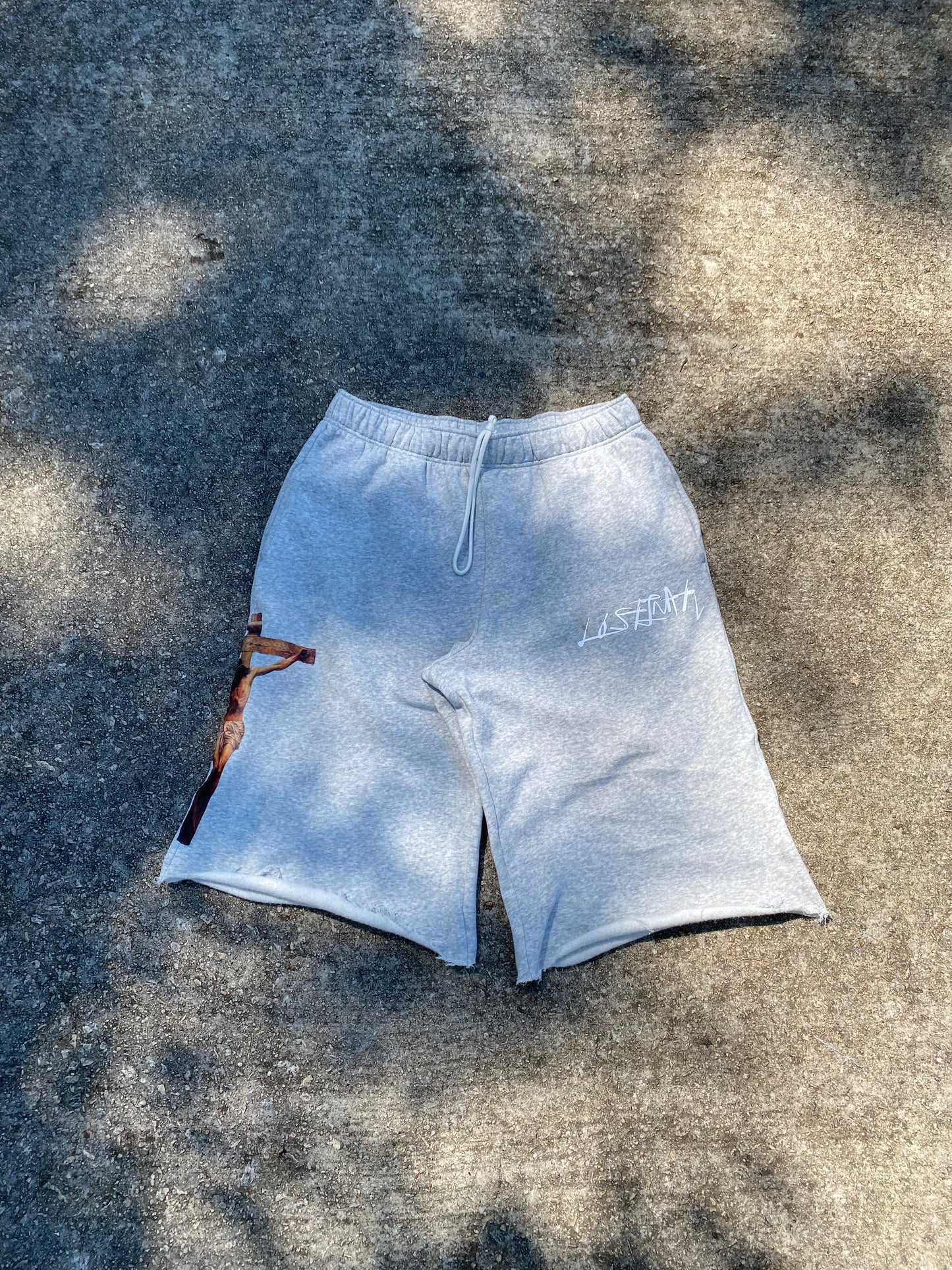 “Christ Cross” Wide Leg Sweat Shorts
