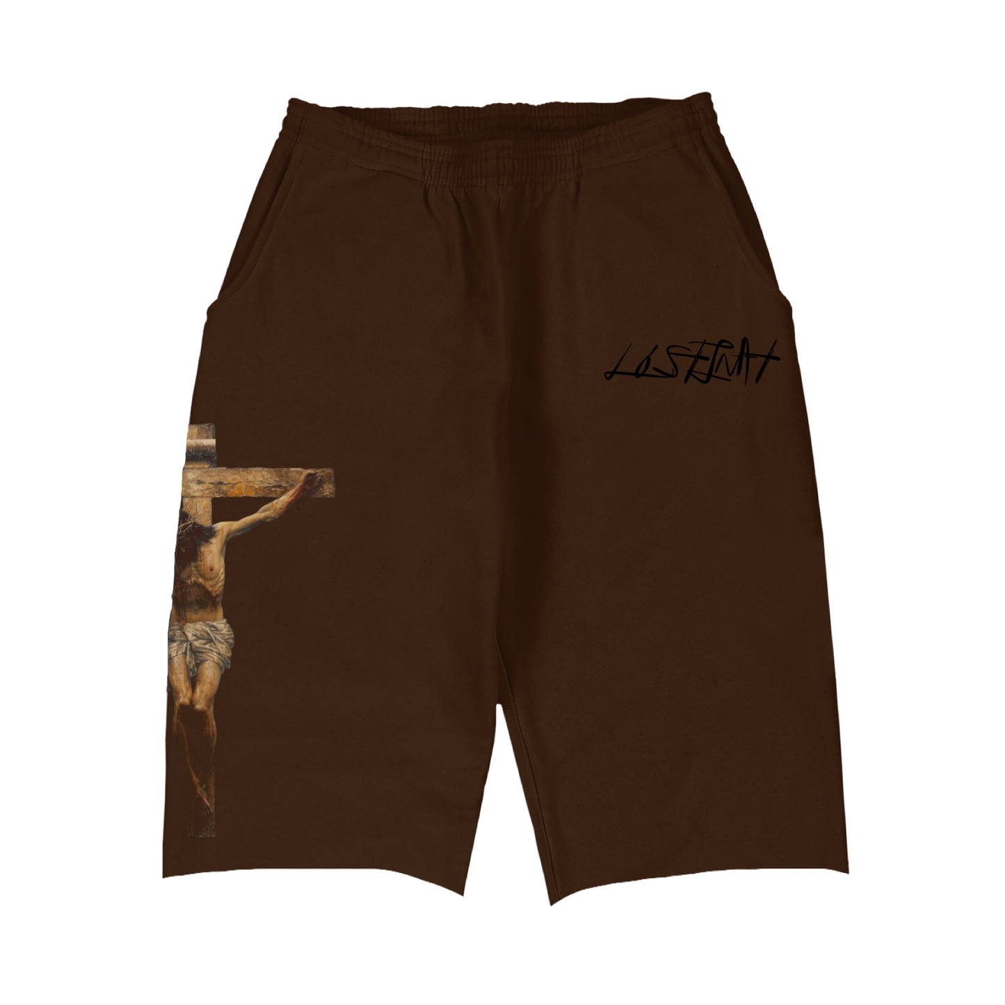 “Christ Cross” Wide Leg Sweat Shorts