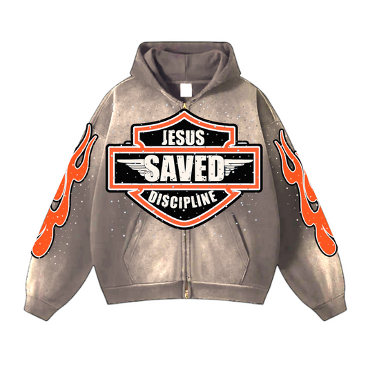 “Saved” Zip Up